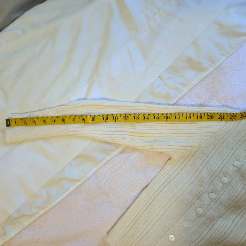 YesStyle Cream Cardigan Sweater Ribbed Knit w/ Buttons Korean Style One Size - Picture 7 of 7